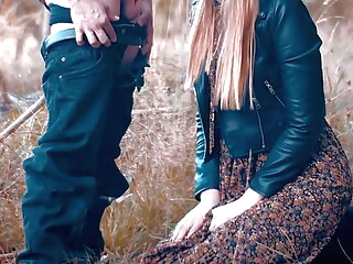 My first video with sound! Deep blowjob in the woods & huge cum load in my mouth - clothedpleasures amateur blonde